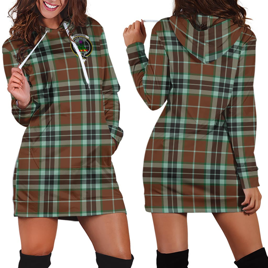 Thomson Hunting Modern Tartan Hoodie Dress with Family Crest - Tartan Vibes Clothing