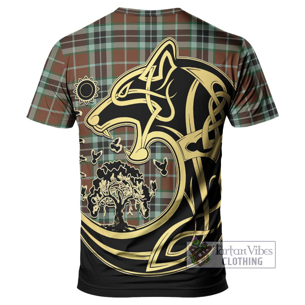 Thomson Hunting Modern Tartan T-Shirt with Family Crest Celtic Wolf Style - Tartan Vibes Clothing