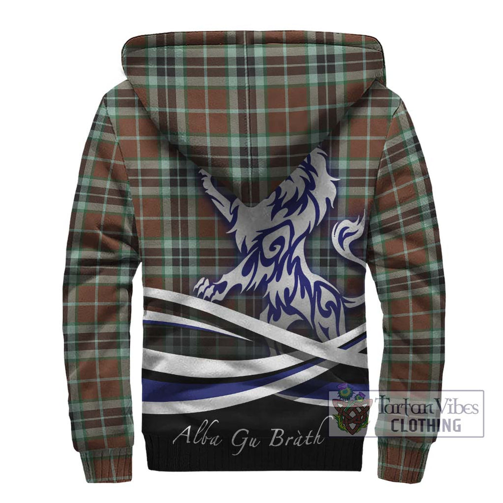 Thomson Hunting Modern Tartan Sherpa Hoodie with Alba Gu Brath Regal Lion Emblem - Tartanvibesclothing Shop