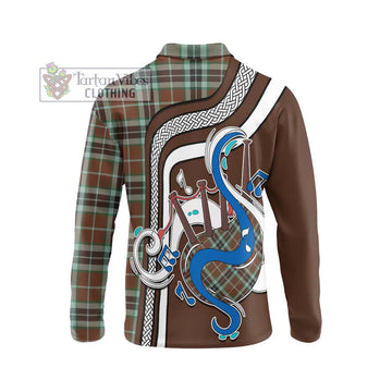 Thomson Hunting Modern Tartan Long Sleeve Polo Shirt with Epic Bagpipe Style