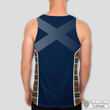 Thomson Hunting Modern Tartan Men's Tanks Top with Family Crest and Scottish Thistle Vibes Sport Style