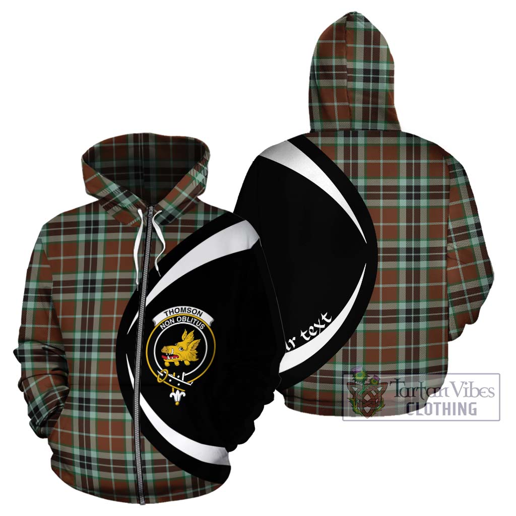 Thomson Hunting Modern Tartan Hoodie with Family Crest Circle Style - Tartan Vibes Clothing