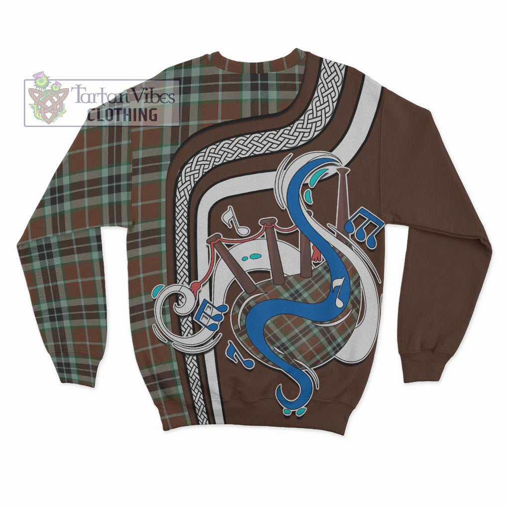 Tartan Vibes Clothing Thomson Hunting Modern Tartan Sweatshirt with Epic Bagpipe Style