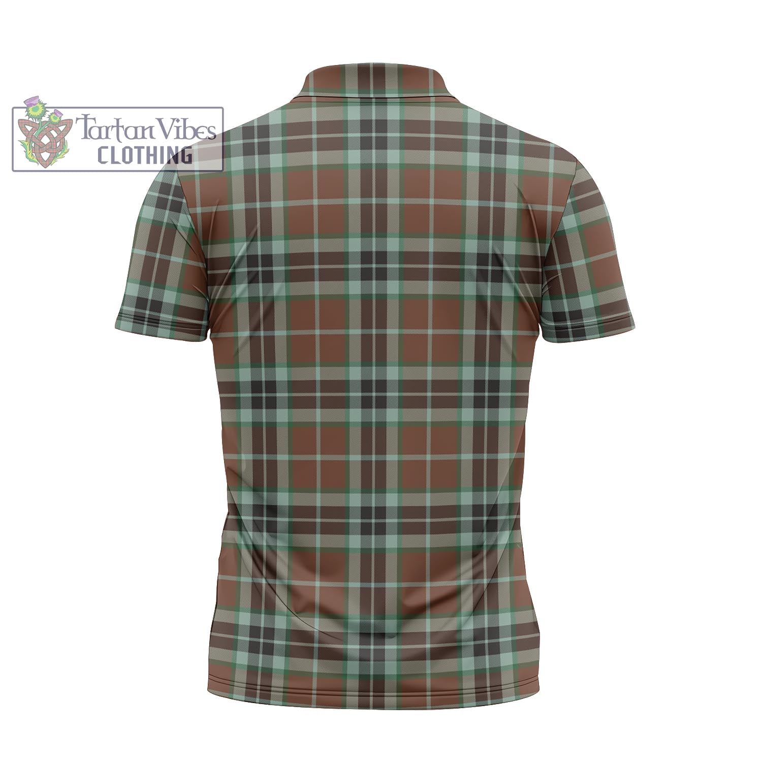 Tartan Vibes Clothing Thomson Hunting Modern Tartan Zipper Polo Shirt with Family Crest