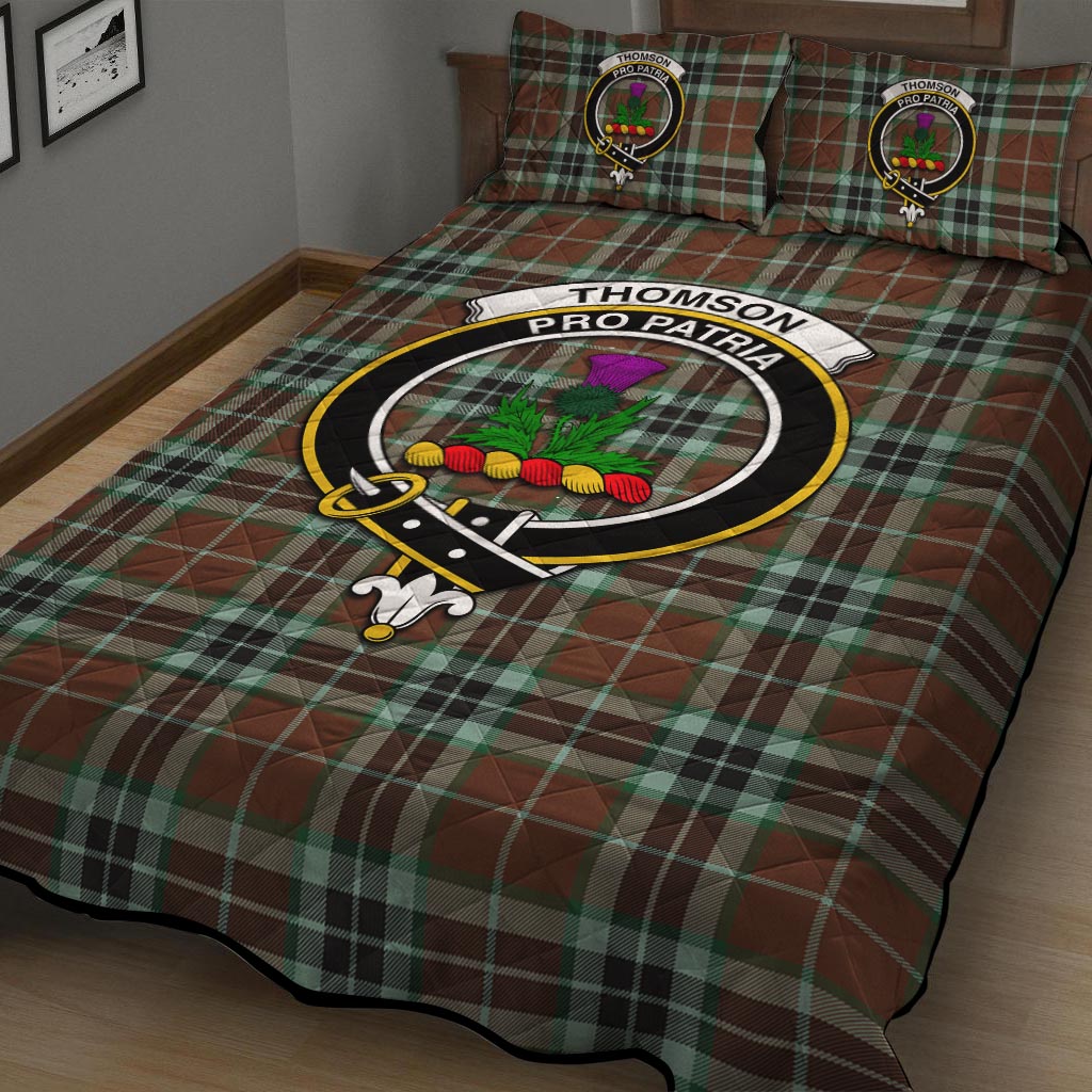 Thomson Hunting Modern Tartan Quilt Bed Set with Family Crest - Tartan Vibes Clothing