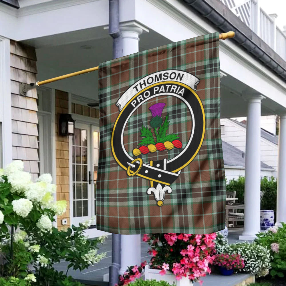 Thomson Hunting Modern Tartan Flag with Family Crest - Tartan Vibes Clothing