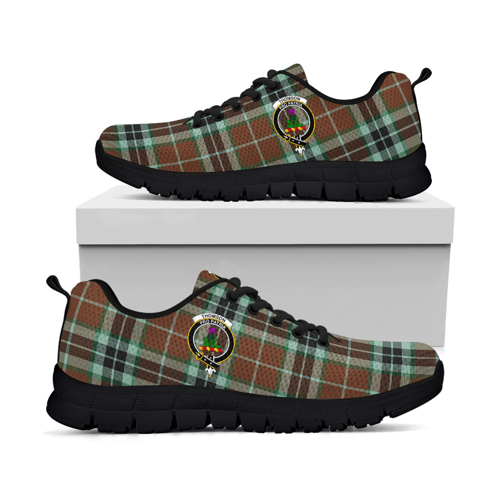 Thomson Hunting Modern Tartan Sneakers with Family Crest - Tartan Vibes Clothing