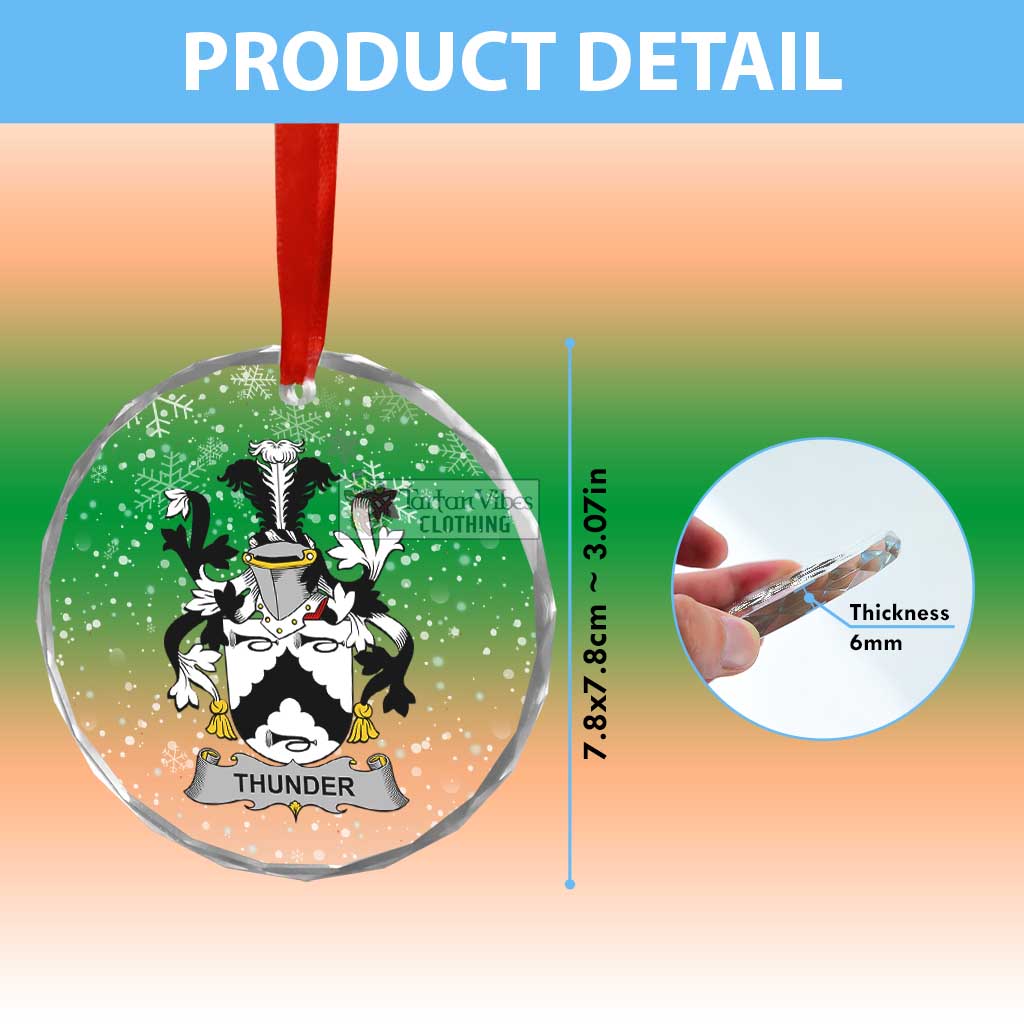 Thunder Irish Clan Christmas Glass Ornament with Coat of Arms - 2D-tartanvibesclothing