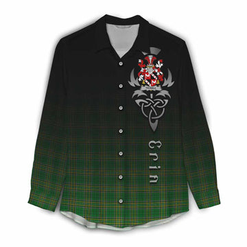 Tickell Irish Clan Women's Casual Shirt with Coat of Arms Erin Go Bragh Celtic Inspired Female - Tartan Vibes Clothing