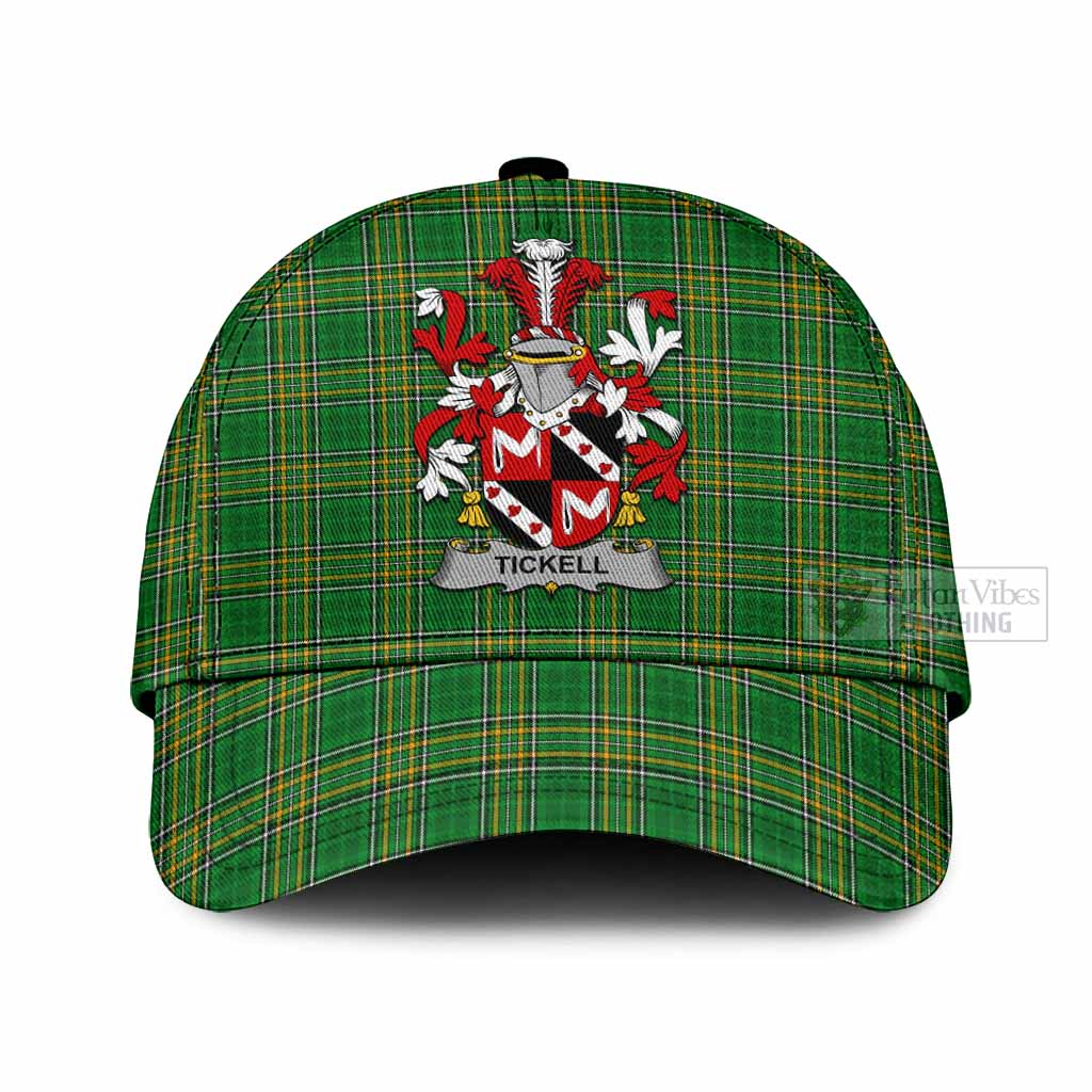 Tartan Vibes Clothing Tickell Irish Clan Tartan Classic Cap with Coat of Arms