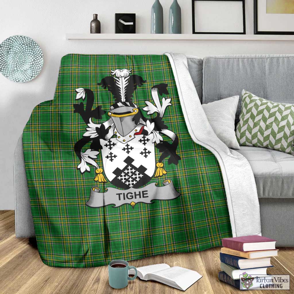 Tighe Irish Clan Tartan Blanket with Coat of Arms - Tartan Vibes Clothing