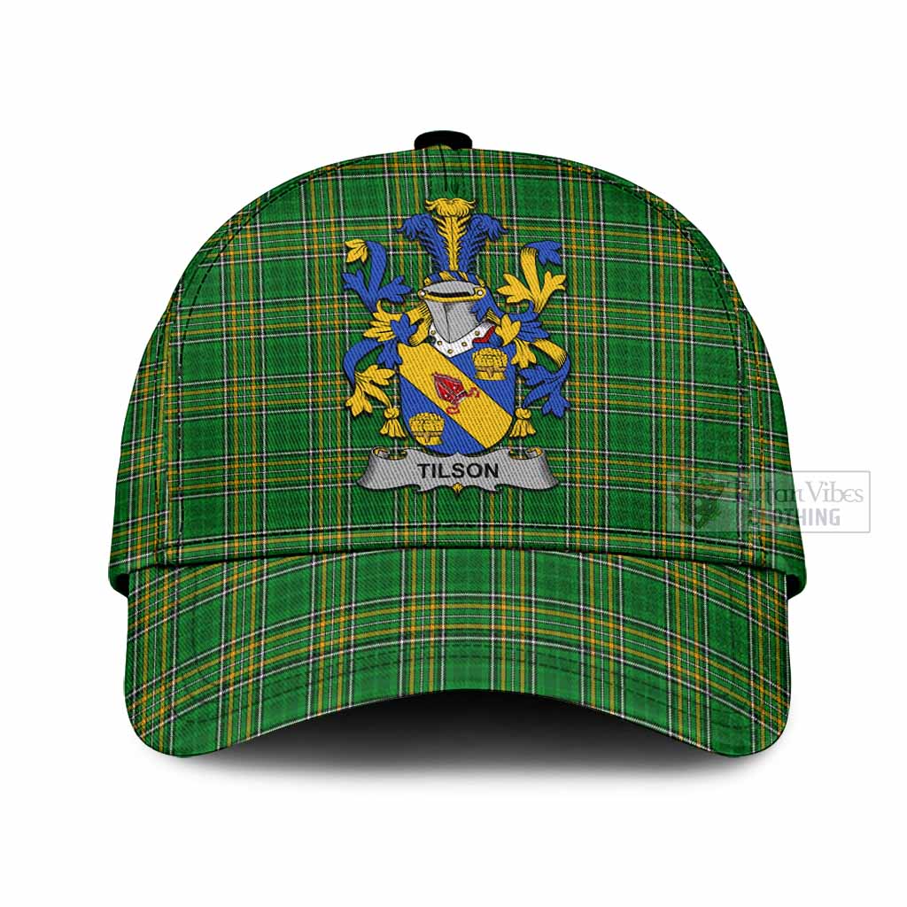 Tartan Vibes Clothing Tilson Irish Clan Tartan Classic Cap with Coat of Arms