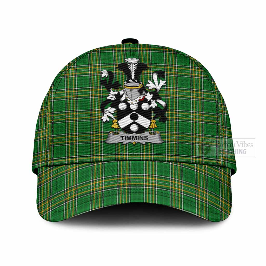 Tartan Vibes Clothing Timmins Irish Clan Tartan Classic Cap with Coat of Arms