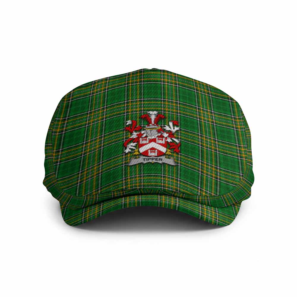 Tipper Irish Clan Tartan Jeff Cap, Tartan Flat Cap with Coat of Arm Jeff Hat - Tartan Vibes Clothing