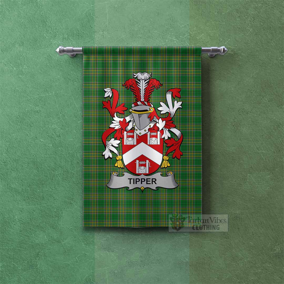 Tipper Irish Clan Tartan Gonfalon, Tartan Banner with Coat of Arms Rectangle - Tartan Vibes Clothing