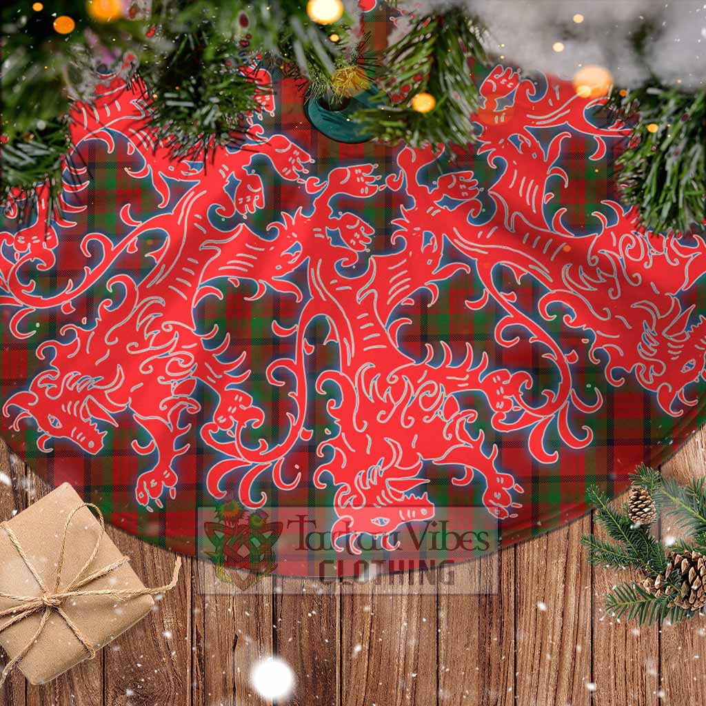 Tartan Vibes Clothing Tipperary County Ireland Tartan Christmas Tree Skirt Lion Rampant Style