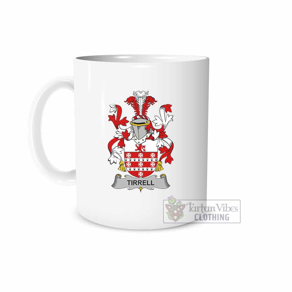 Tirrell Irish Clan Coat of Arms Ceramic Mug White - 2D-tartanvibesclothing