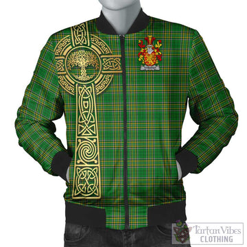 Titmarsh Irish Clan Tartan Bomber Jacket with Coat of Arms Celtic Tree of Life Unisex Black - Tartan Vibes Clothing
