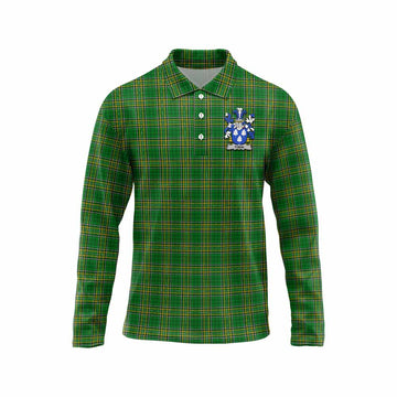 Tobin Irish Clan Tartan Long Sleeve Polo Shirt with Coat of Arms Unisex - Tartan Vibes Clothing