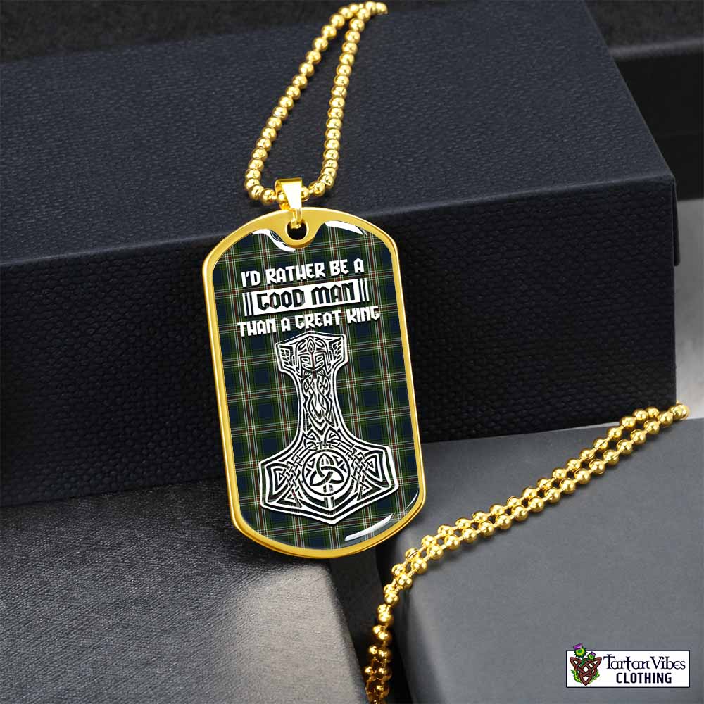 Todd Tartan Dog Tag Necklace Viking Mjolnir Style Gold No - Tartan Vibes Clothing