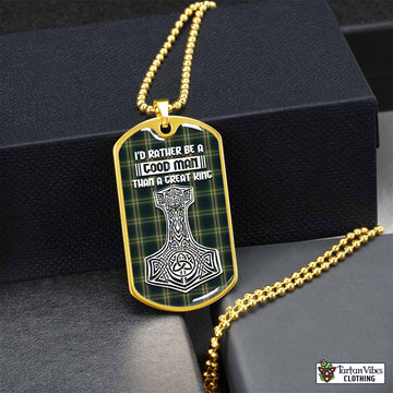 Todd Tartan Dog Tag Necklace Viking Mjolnir Style Gold No - Tartan Vibes Clothing