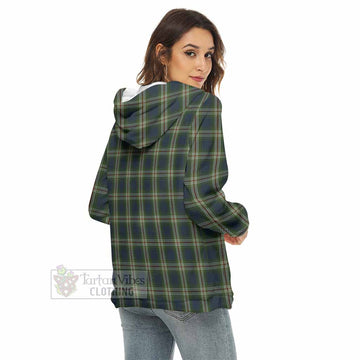 Todd Tartan Women's Borg Fleece Hoodie with Half Zip