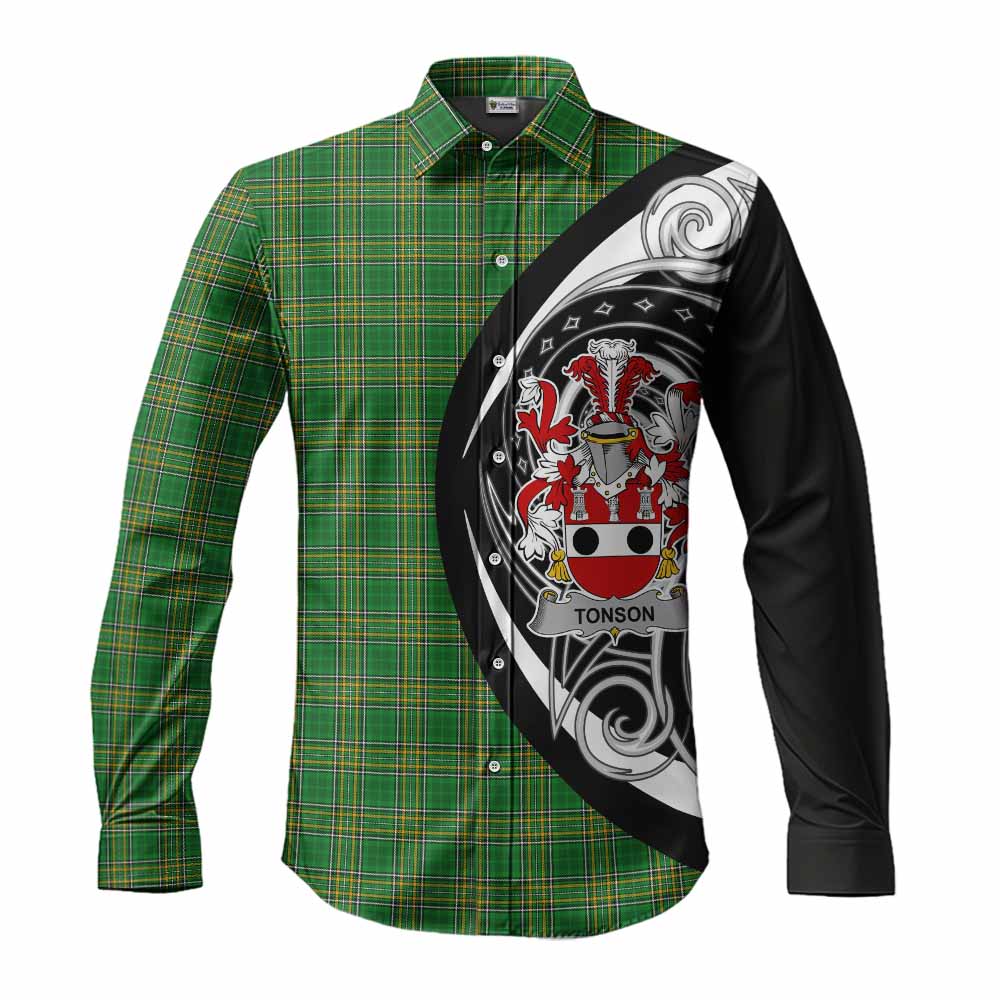 Tonson Irish Clan Long Sleeve Button Shirt Celtic Circle Style Men's Shirt S - Tartan Vibes Clothing