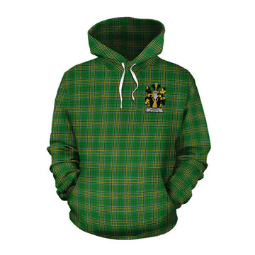 Towers Irish Clan Tartan Cotton Hoodie with Coat of Arms