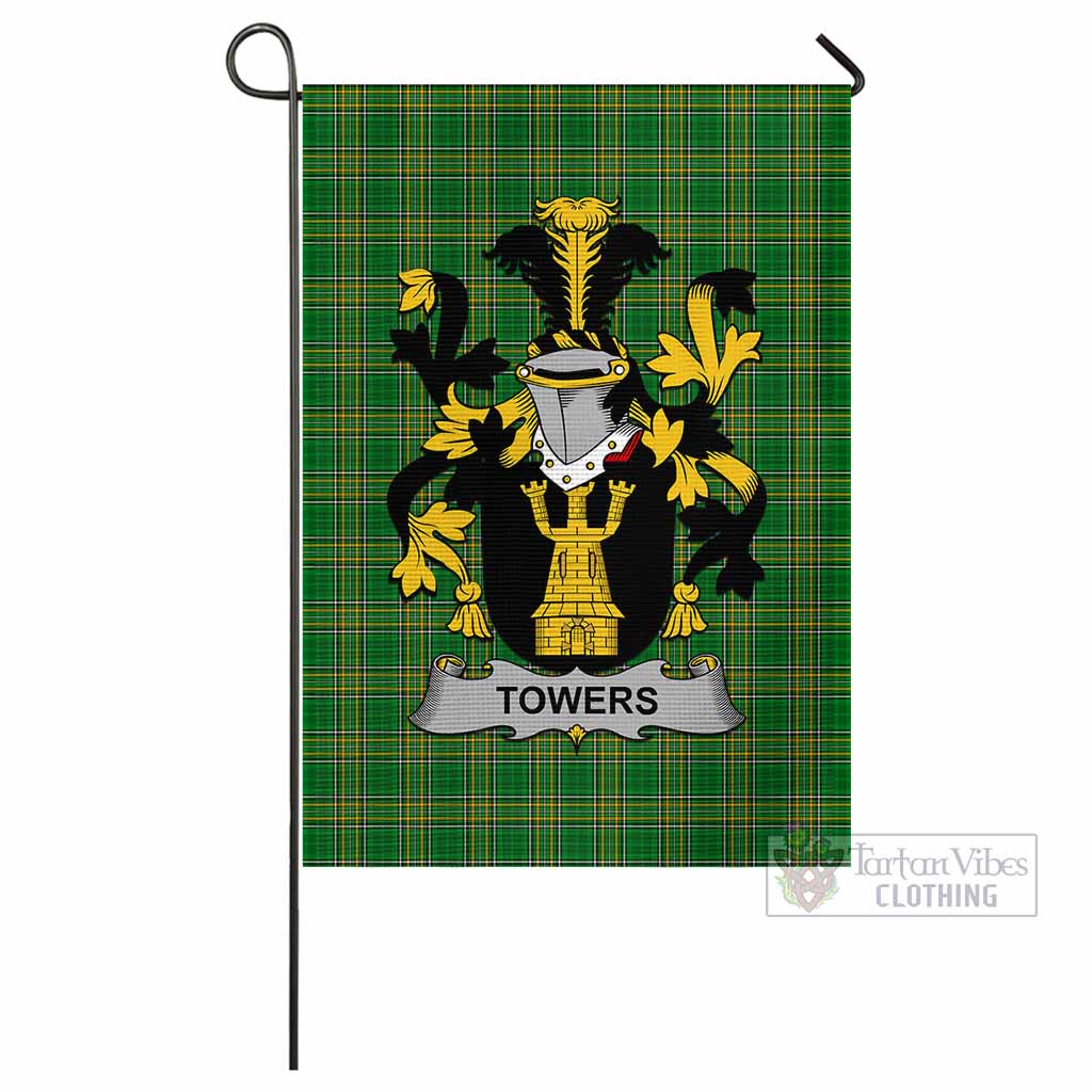 Tartan Vibes Clothing Towers Irish Clan Flag with Coat of Arms