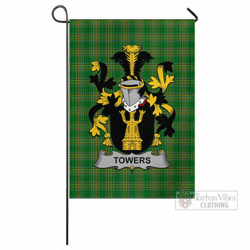 Towers Irish Clan Tartan Flag with Coat of Arms