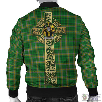 Towers Irish Clan Tartan Bomber Jacket with Coat of Arms Celtic Tree of Life Style