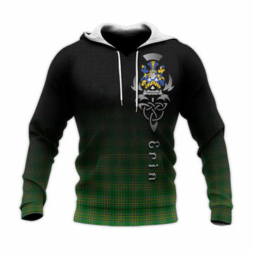Townshend Irish Clan Knitted Hoodie with Coat of Arms Erin Go Bragh Celtic Inspired Unisex Knitted Pullover Hoodie - Tartan Vibes Clothing