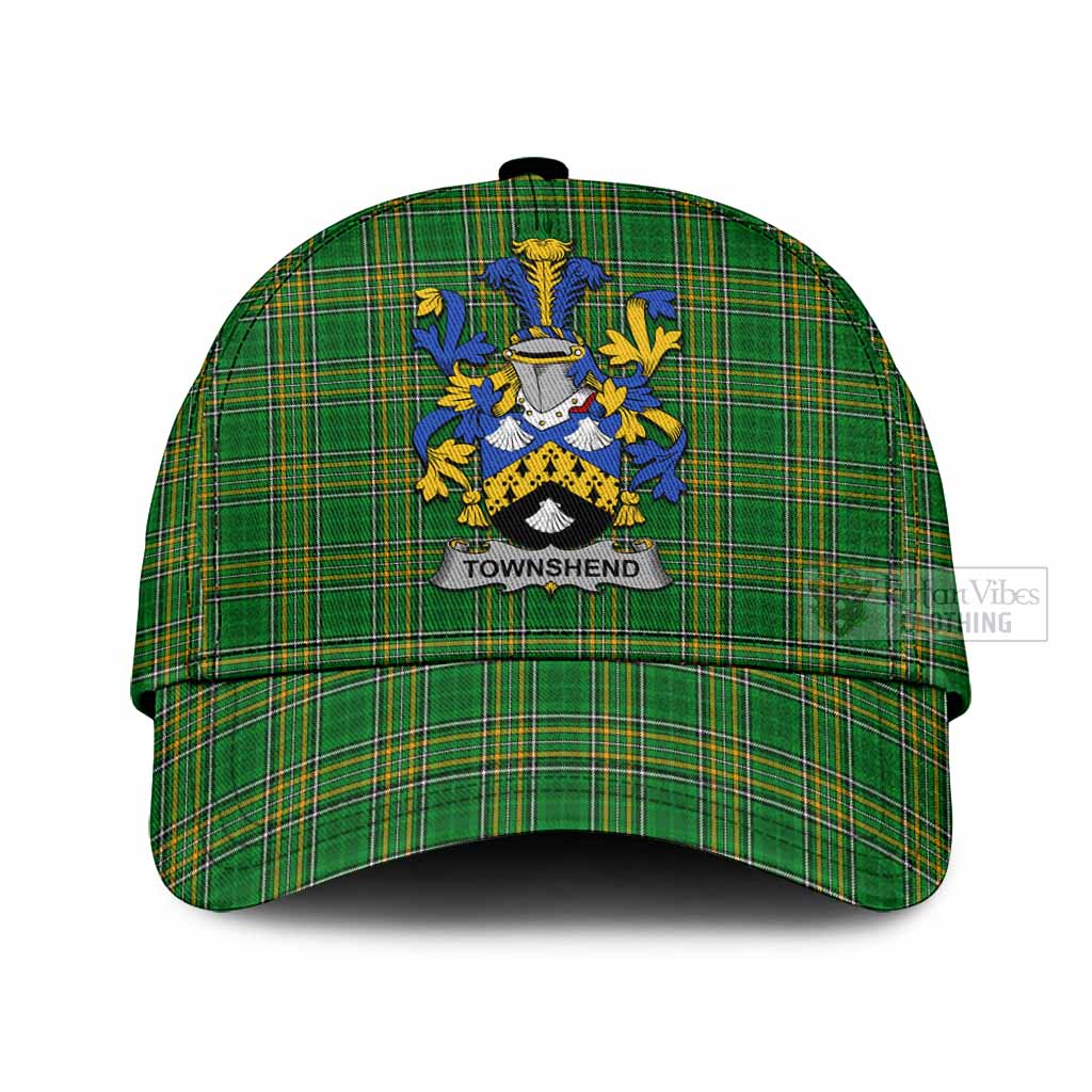 Tartan Vibes Clothing Townshend Irish Clan Tartan Classic Cap with Coat of Arms