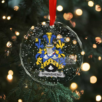 Townshend Irish Clan Christmas Glass Ornament with Coat of Arms