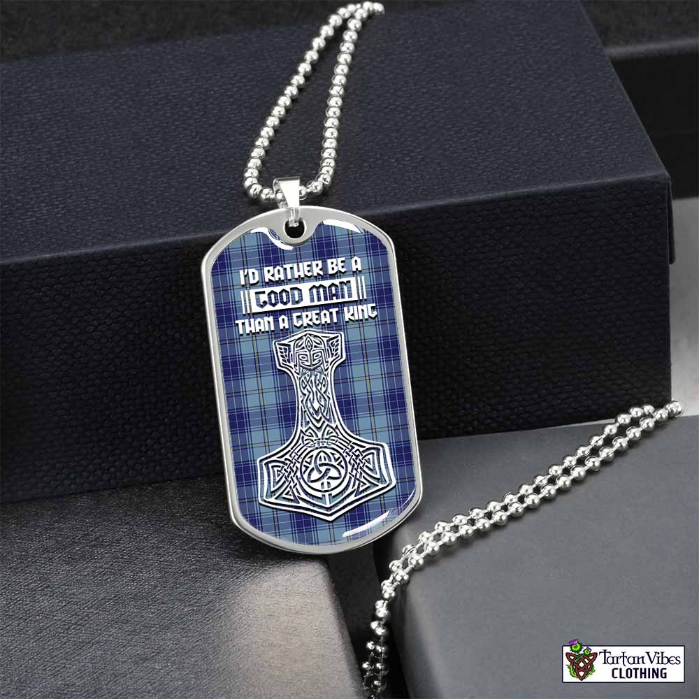 Tartan Vibes Clothing Traynor Tartan Dog Tag Necklace Viking Mjolnir Style