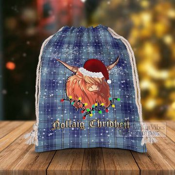 Traynor Tartan Christmas Santa's Bag with Highland Cow