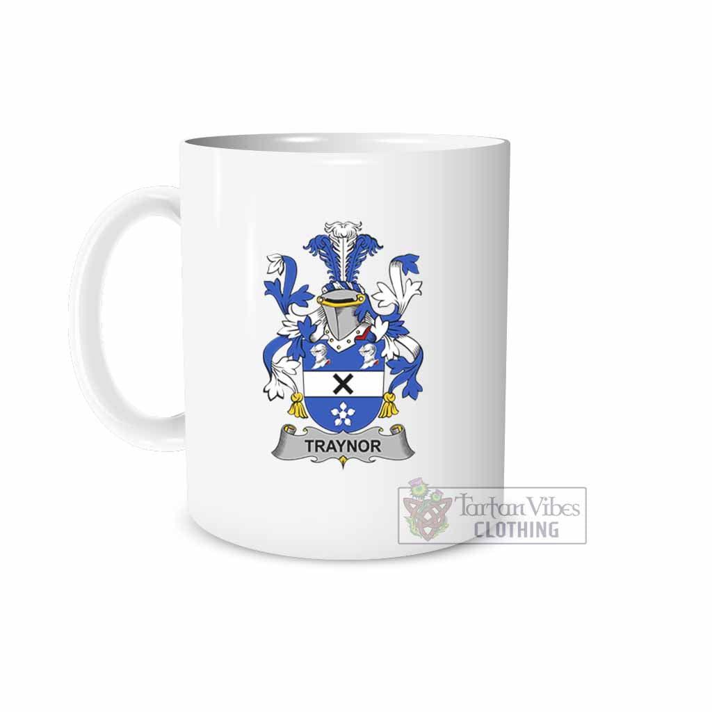 Traynor Irish Clan Coat of Arms Ceramic Mug White - 2D-tartanvibesclothing