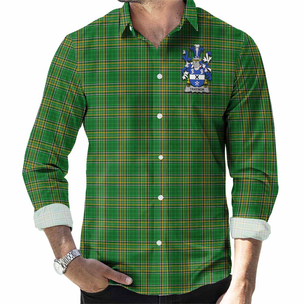 Traynor Irish Clan Tartan Long Sleeve Button Up with Coat of Arms