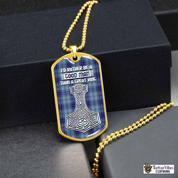 Traynor Tartan Dog Tag Necklace Viking Mjolnir Style