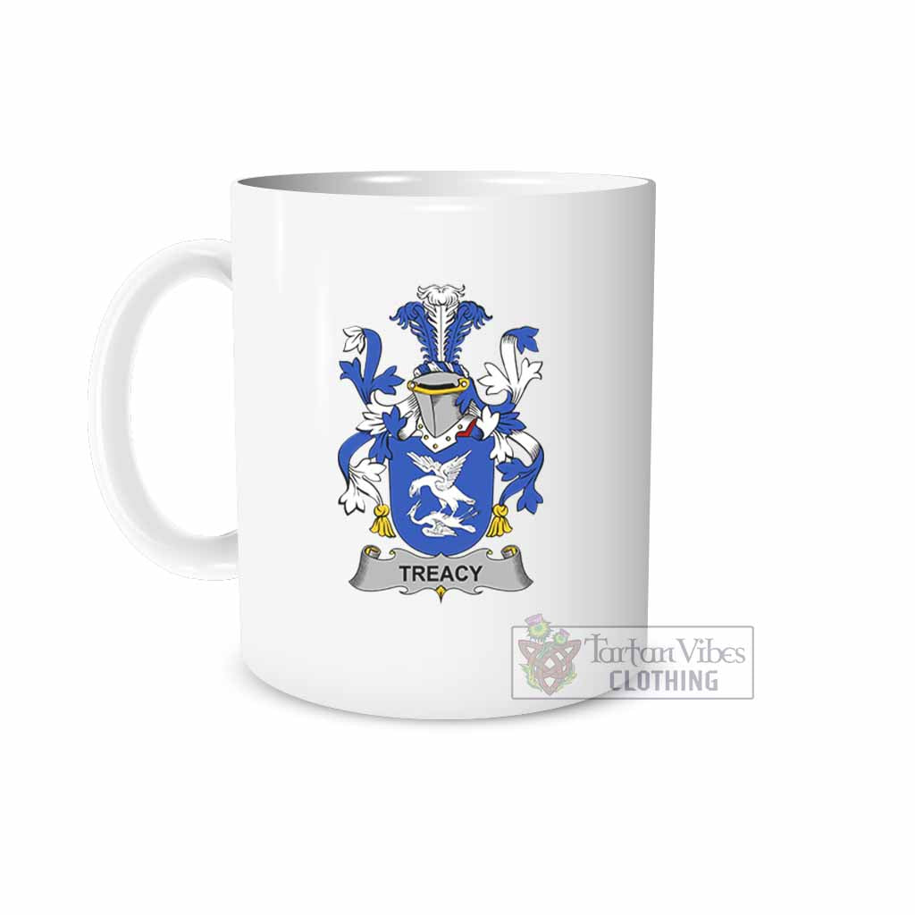 Treacy Irish Clan Coat of Arms Ceramic Mug White - 2D-tartanvibesclothing