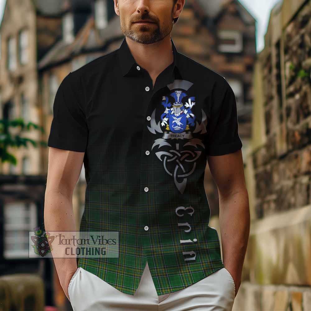 Treacy Irish Clan Hawaiian Shirt with Coat of Arms Erin Go Bragh Celtic Inspired - Tartan Vibes Clothing