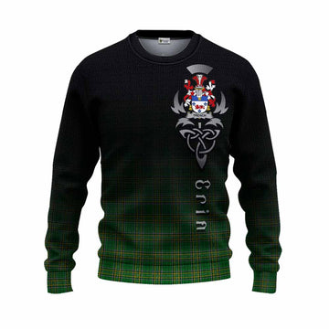 Trench Irish Clan Knitted Sweater with Coat of Arms Erin Go Bragh Celtic Inspired Unisex - Tartan Vibes Clothing