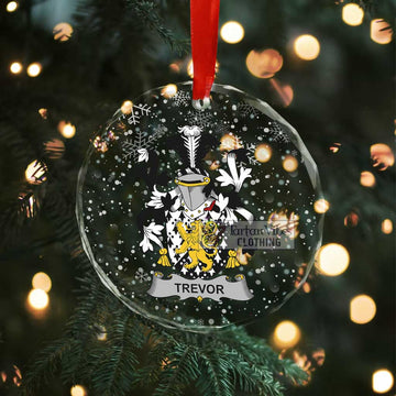 Trevor Irish Clan Christmas Glass Ornament with Coat of Arms