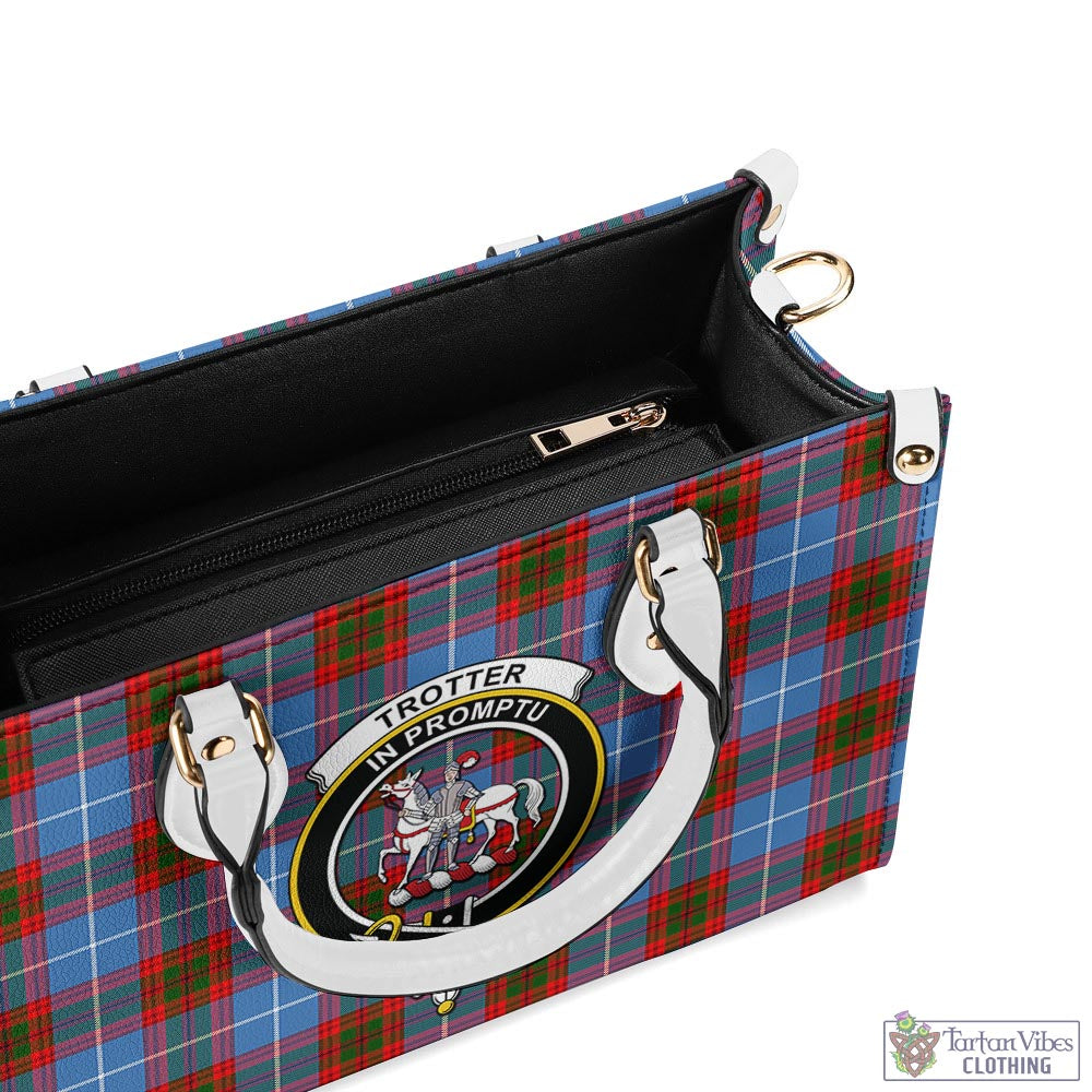 Tartan Vibes Clothing Trotter Tartan Luxury Leather Handbags with Family Crest