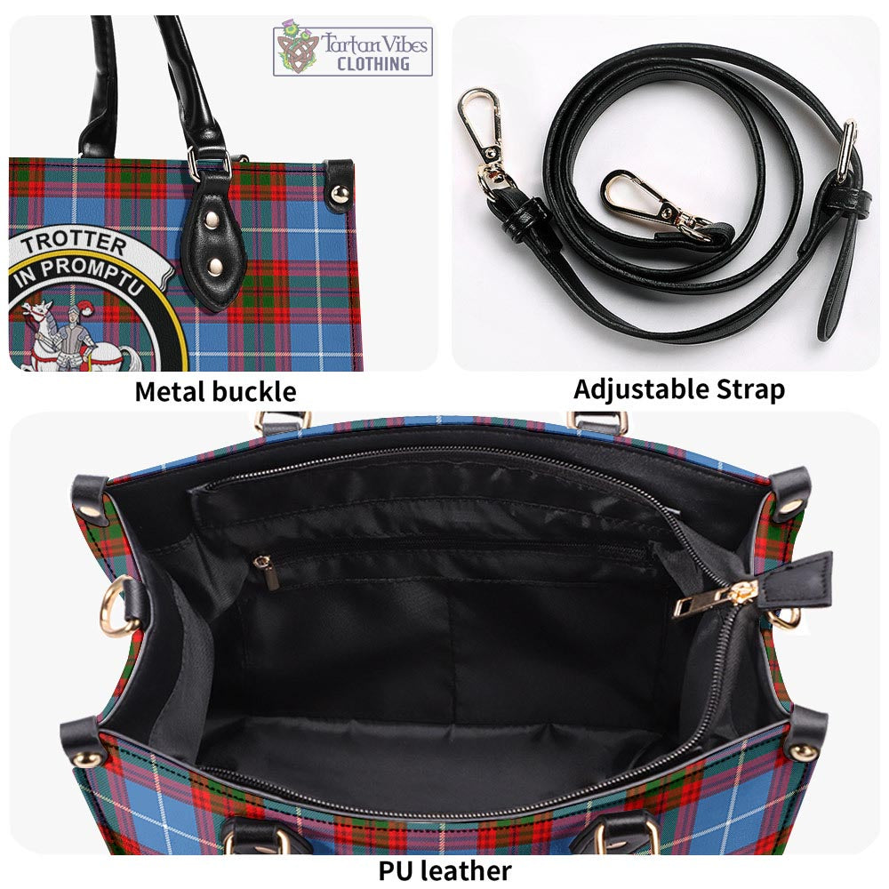 Tartan Vibes Clothing Trotter Tartan Luxury Leather Handbags with Family Crest