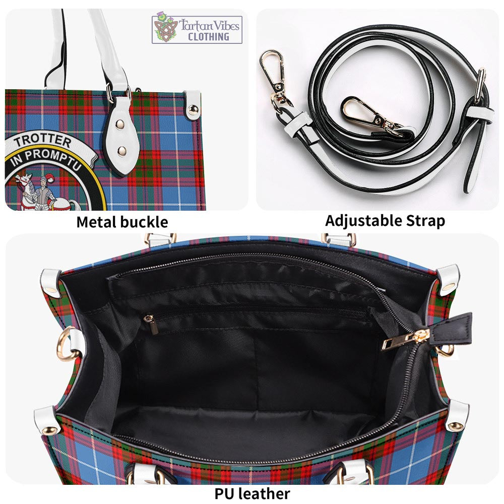 Tartan Vibes Clothing Trotter Tartan Luxury Leather Handbags with Family Crest