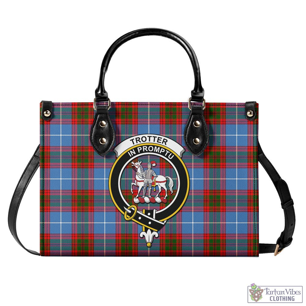 Tartan Vibes Clothing Trotter Tartan Luxury Leather Handbags with Family Crest