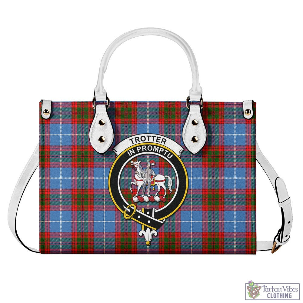 Tartan Vibes Clothing Trotter Tartan Luxury Leather Handbags with Family Crest