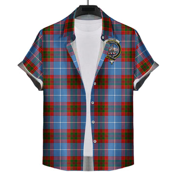 Trotter Tartan Short Sleeve Button Down Shirt with Family Crest