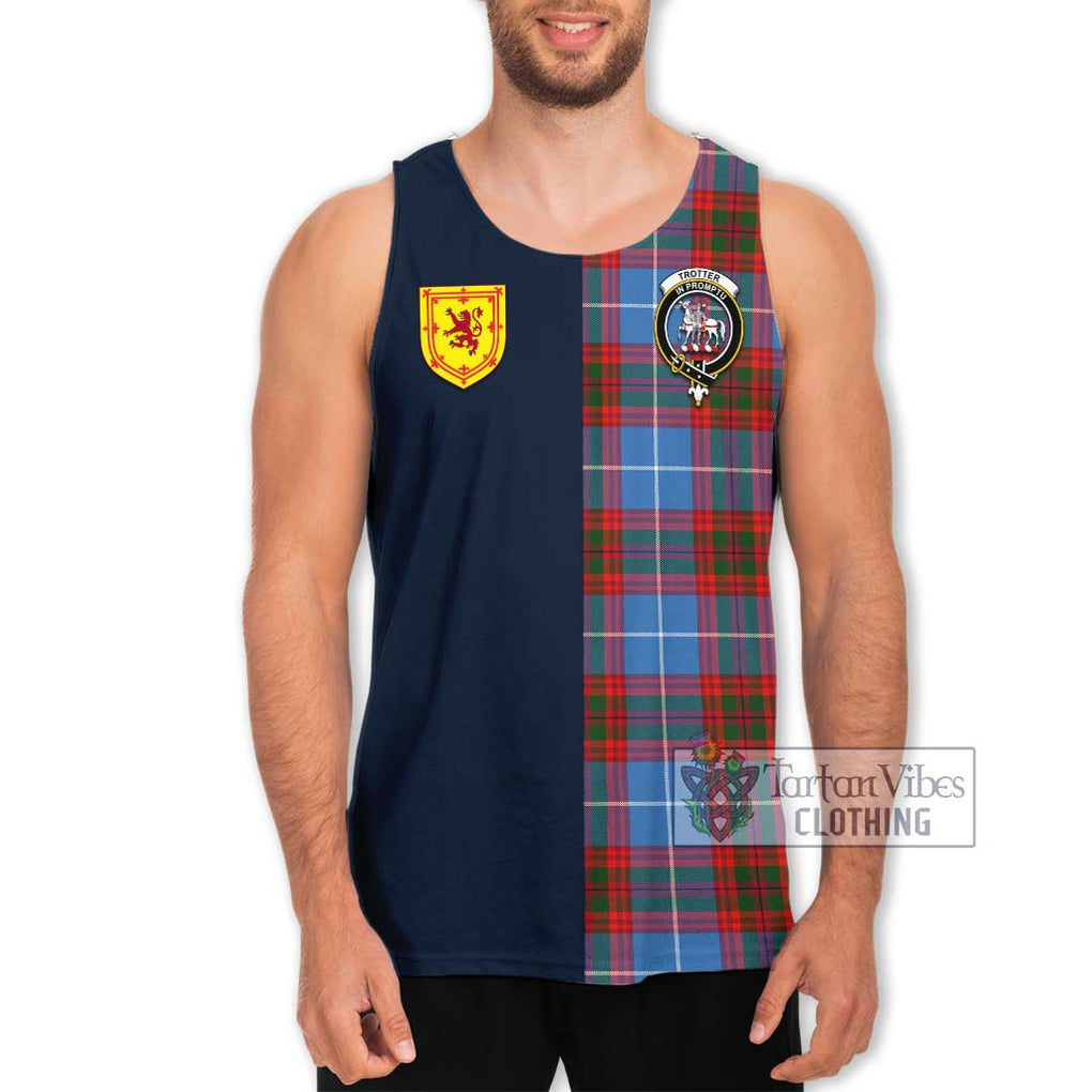 Tartan Vibes Clothing Trotter Tartan Men's Tank Top with Scottish Lion Royal Arm Half Style